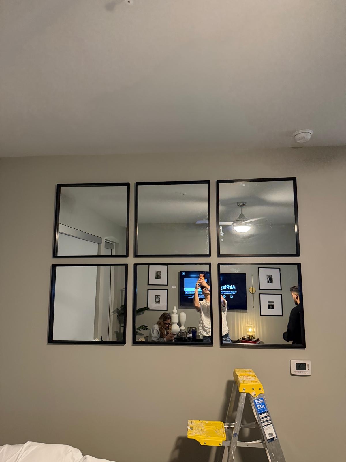 Statement Mirror Wall Installation